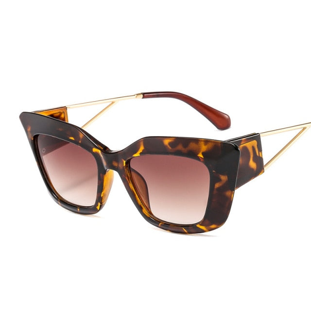 Calanovella Oversized Vintage Sunglasses Square Cat Eye Designer Shades UV400