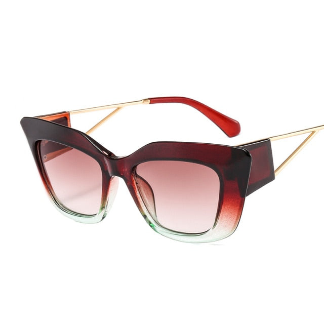 Calanovella Oversized Vintage Sunglasses Women Men Cat Eye Luxury