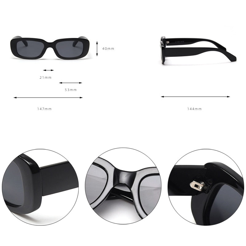 Calanovella Trendy Rectangle Sunglasses UV400