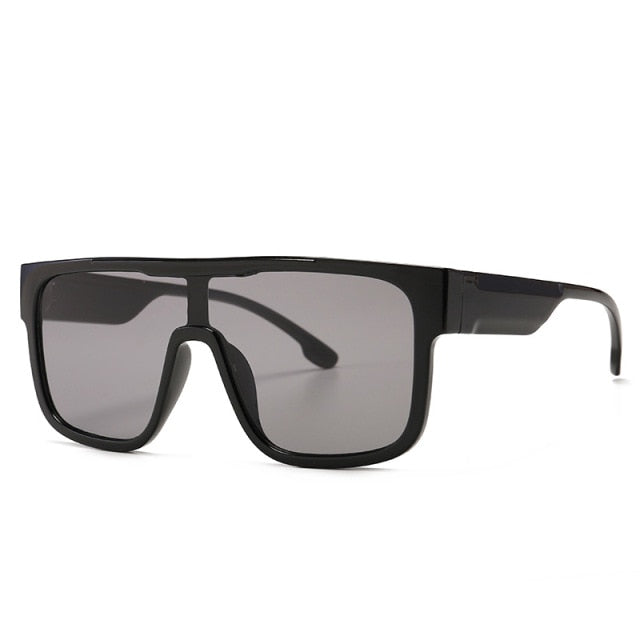 Calanovella Oversized Square One Lens Stripe Sunglasses Men Women