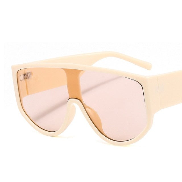 Calanovella Fashion Oversized Sunglasses Women Men Sun Glasses Retro One-piece Windproof Goggles Mirror Sunglass Brand Design UV400