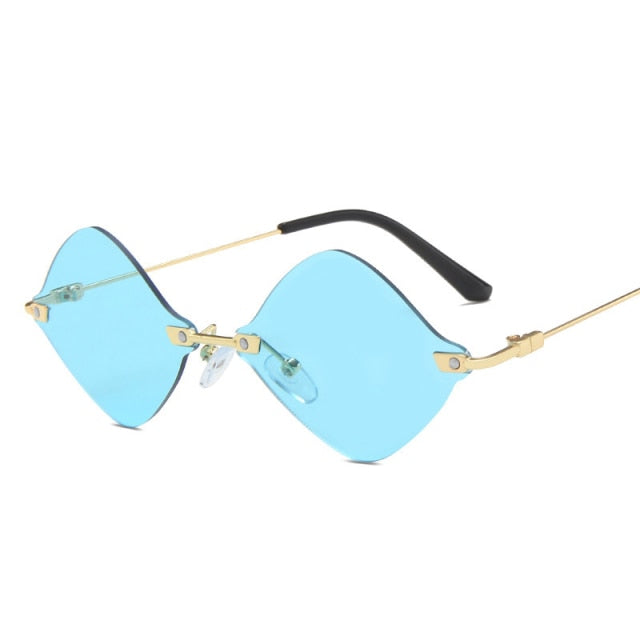 Calanovella Steampunk Rimless Sunglasses Women Men Vintage Sun Glasses Men Luxury Brand Small Frames Retro Eyeglasses Punk Eyewear UV400