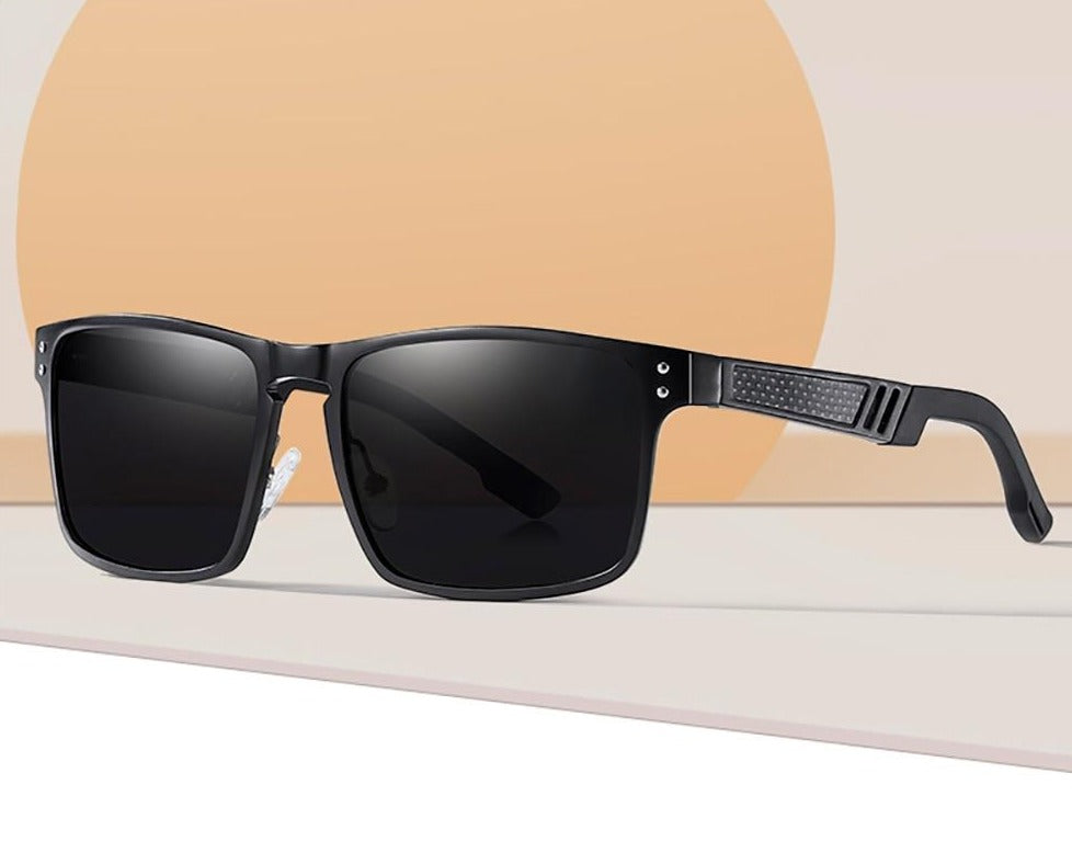 Calanovella Vintage Square Aluminum Magnesium Sunglasses Polarized UV400