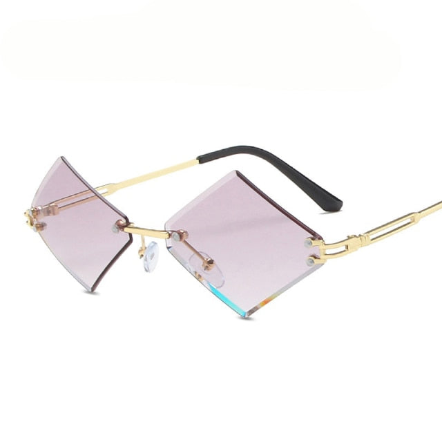 Calanovella Punk Rimless Sunglasses Women Men Square Eyeglasses Small