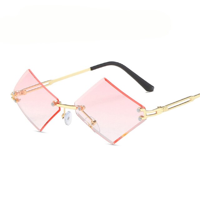 Calanovella Punk Rimless Sunglasses Women Men Square Eyeglasses Small