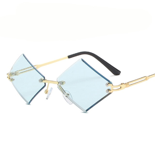 Calanovella Punk Rimless Sunglasses Women Men Square Eyeglasses Small