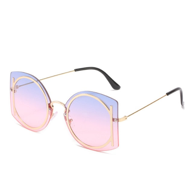 Calanovella Vintage Rimless Sunglasses Women Men Luxury Brand Designer