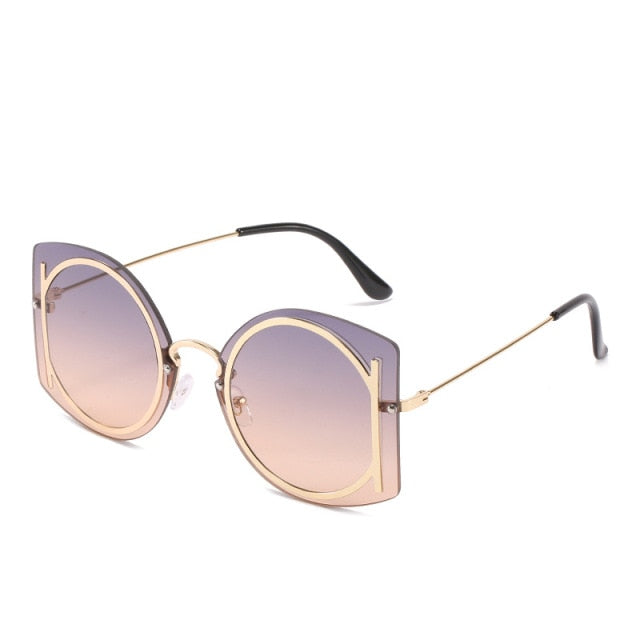 Calanovella Vintage Rimless Sunglasses Women Men Luxury Brand Designer