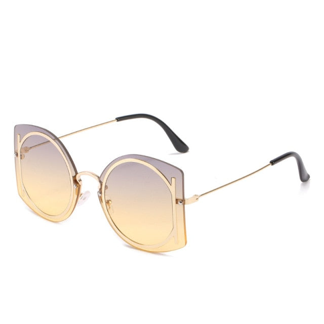 Calanovella Vintage Rimless Sunglasses Women Men Luxury Brand Designer