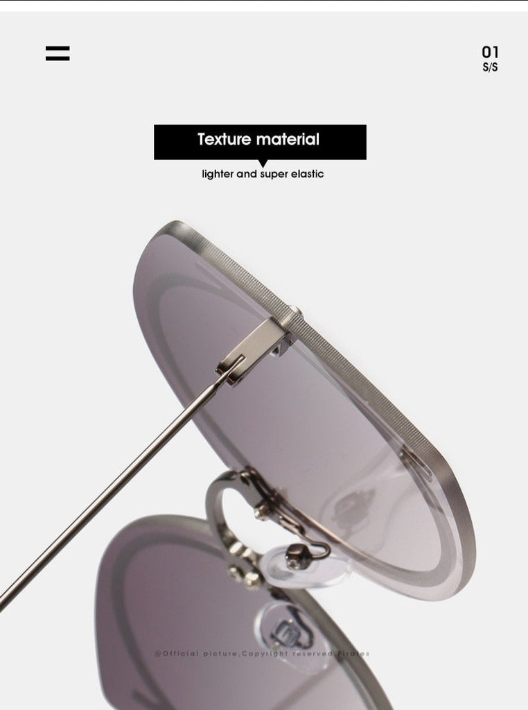 Calanovella Vintage Rimless Sunglasses Women Men Luxury Brand Designer