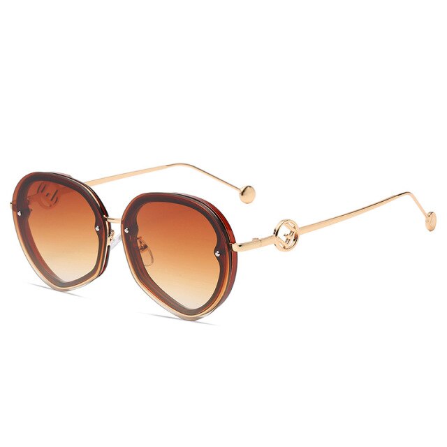 Calanovella New Round Rimless Sunglasses Ladies Fashion Irregular