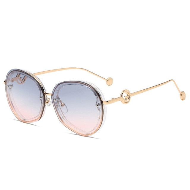 Calanovella New Round Rimless Sunglasses Ladies Fashion Irregular
