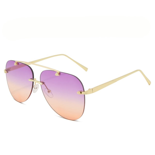 Calanovella Rimless Classic Pilot Sunglasses Women Vintage Designer