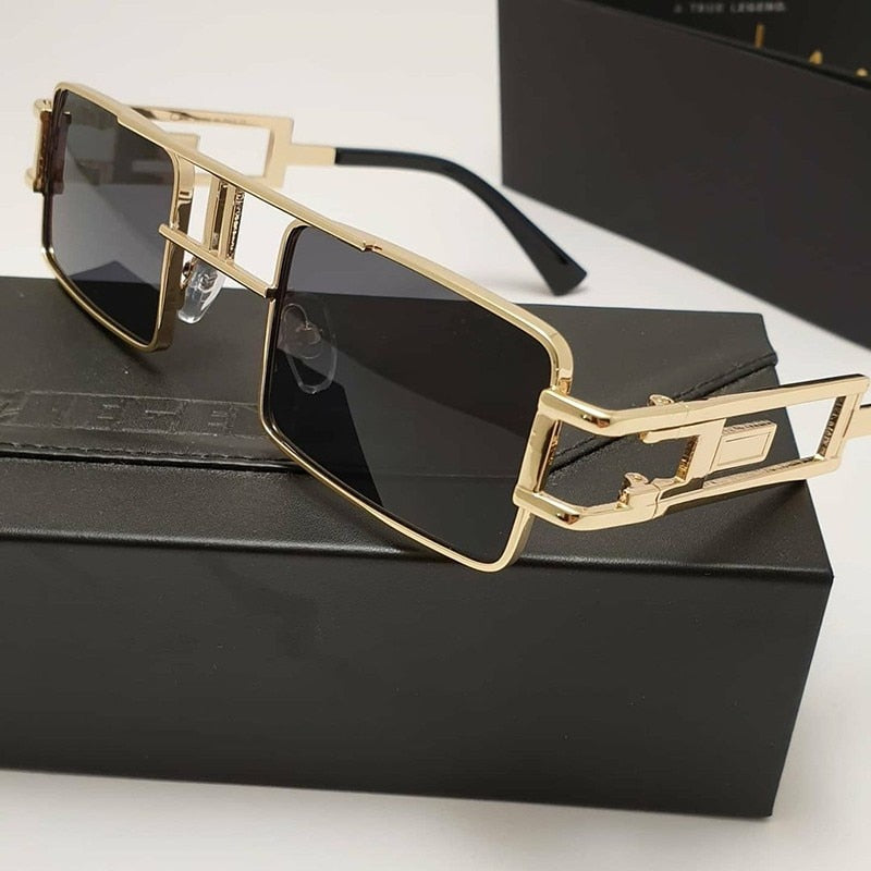 Calanovella New Square Steampunk Sunglasses Mens/Womens Punk Sun Glasses Driving Brand Designer Metal Frames UV400