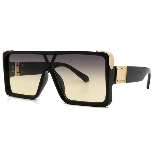Calanovella Stylish Vintage Square Designer Oversized Sunglasses