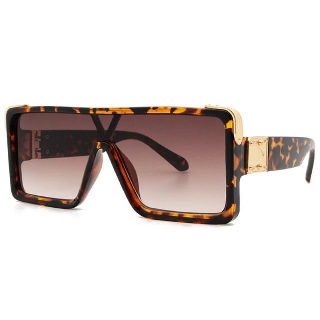 Calanovella Stylish Vintage Square Designer Oversized Sunglasses