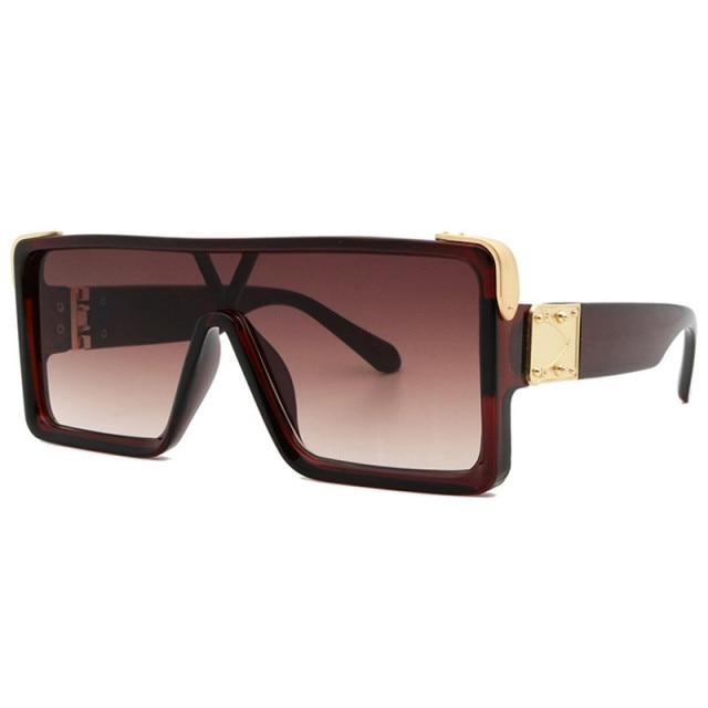Calanovella Stylish Vintage Square Designer Oversized Sunglasses