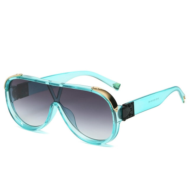 Calanovella One Piece Square Retro Sunglasses Women Luxury Brand
