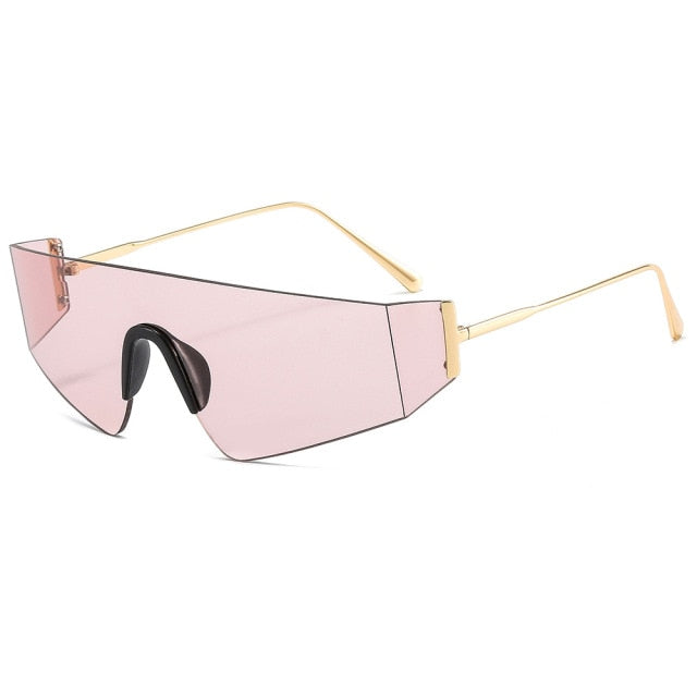 Calanovella One Piece Rimless Sunglasses Women Men Square Sun Glasses
