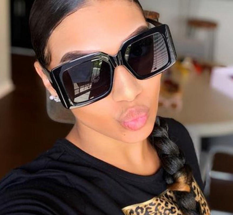 Calanovella Square Rectangle Sunglasses Retro Vintage Designer Hip-Hop