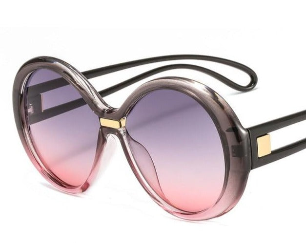 Calanovella Fashion Oversized Round Sunglasses Colorful Oval Lens
