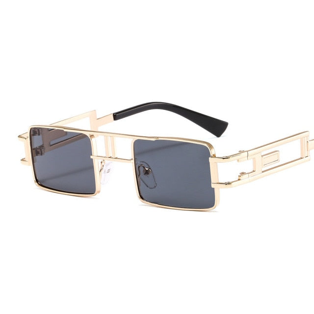 Calanovella New Square Steampunk Sunglasses Mens/Womens Punk Sun Glasses Driving Brand Designer Metal Frames UV400
