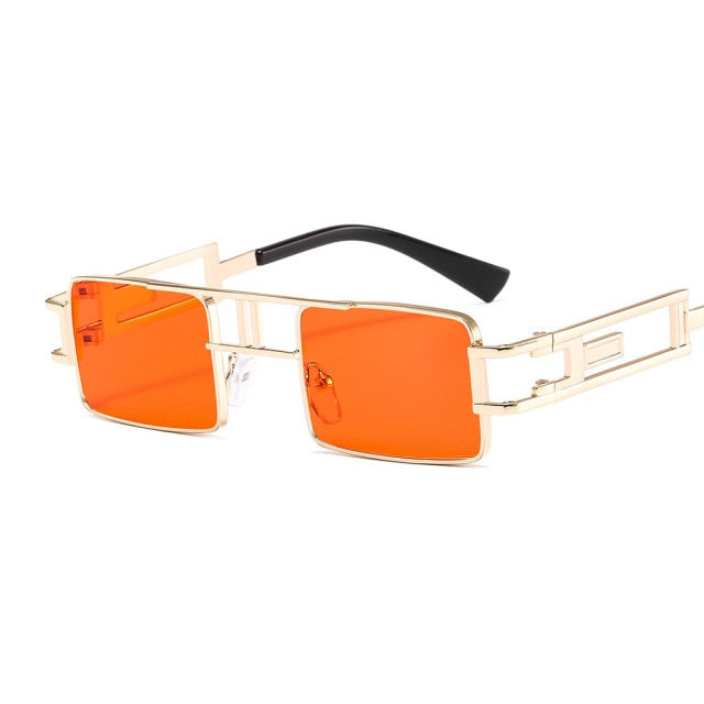 Calanovella New Square Steampunk Sunglasses Mens/Womens Punk Sun Glasses Driving Brand Designer Metal Frames UV400