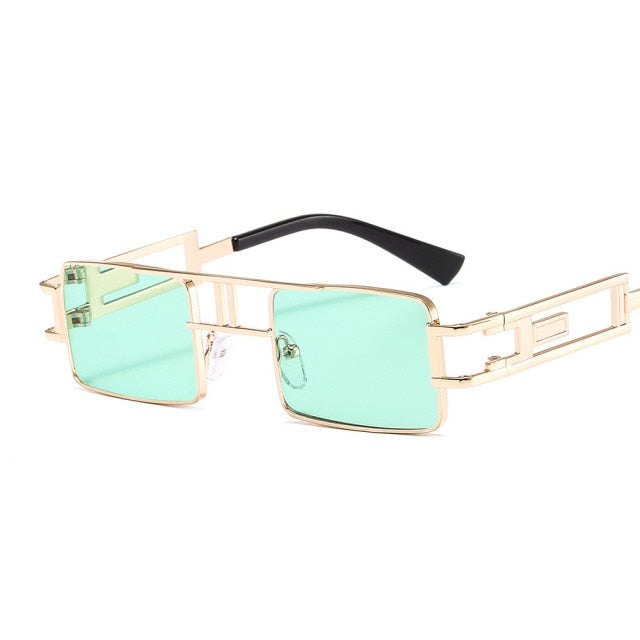 Calanovella New Square Steampunk Sunglasses Mens/Womens Punk Sun Glasses Driving Brand Designer Metal Frames UV400