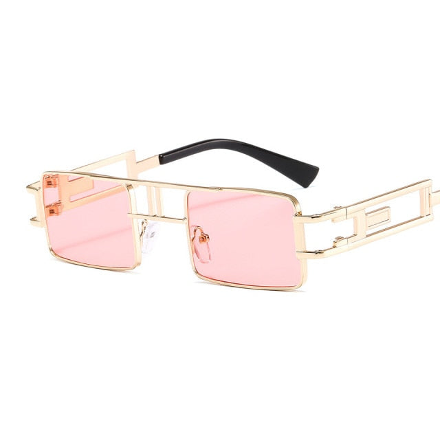 Calanovella New Square Steampunk Sunglasses Mens/Womens Punk Sun Glasses Driving Brand Designer Metal Frames UV400