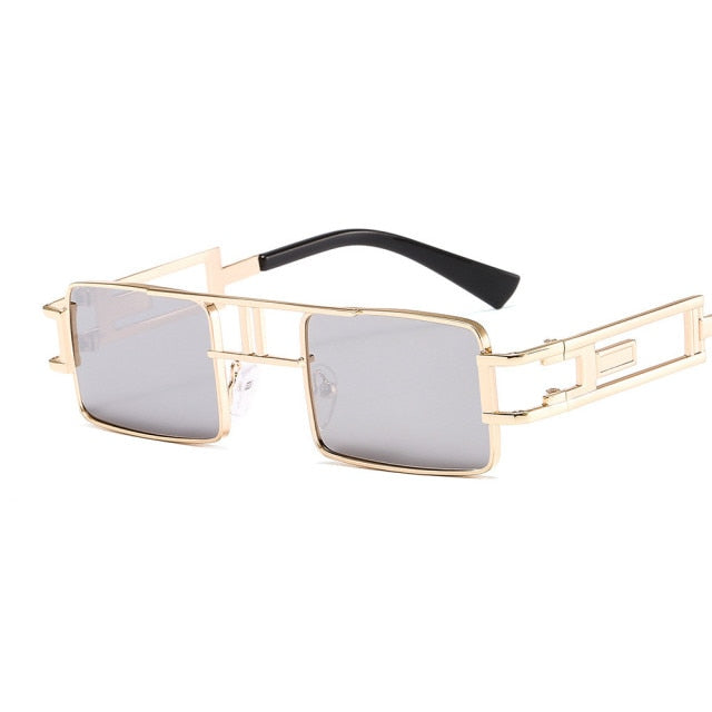 Calanovella New Square Steampunk Sunglasses Mens/Womens Punk Sun Glasses Driving Brand Designer Metal Frames UV400