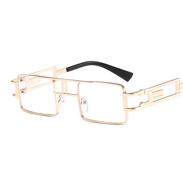 Calanovella New Square Steampunk Sunglasses Mens/Womens Punk Sun Glasses Driving Brand Designer Metal Frames UV400