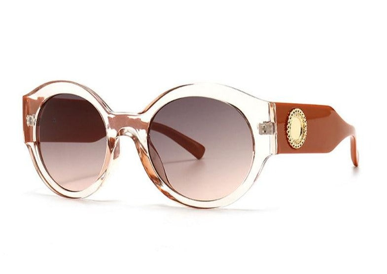 Calanovella Fashion Round Cat Eye Sunglasses Gradient Shades UV400