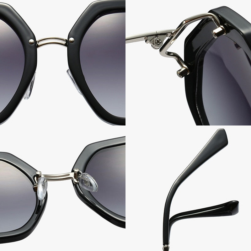 Calanovella Stylish Oversized Hexagon Sunglasses UV400