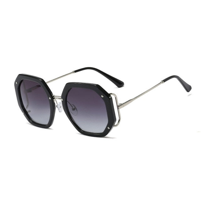 Calanovella Stylish Oversized Hexagon Sunglasses UV400