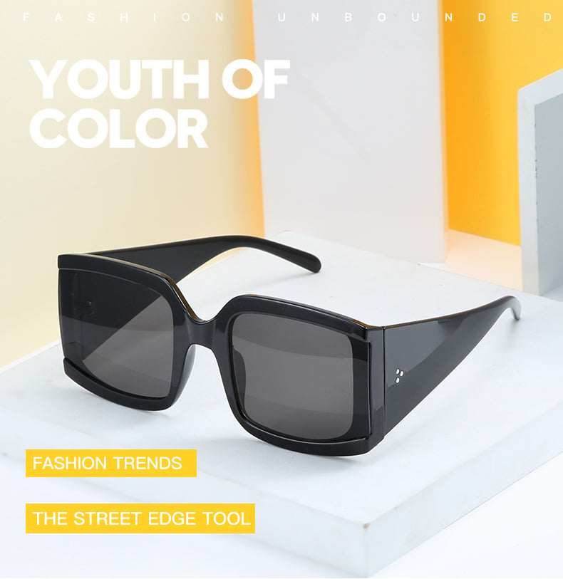 Calanovella Oversized Square Thick Wide Arm Sunglasses UV400