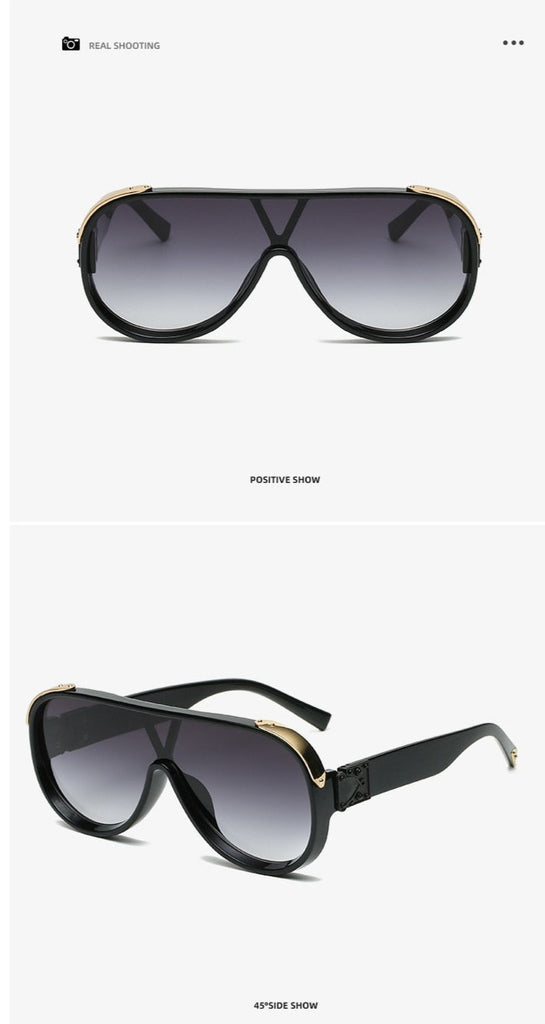 Calanovella One Piece Square Retro Sunglasses Women Luxury Brand