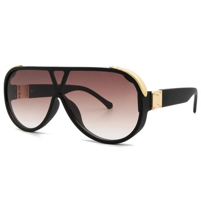 Calanovella Fashion One-piece Sunglasses Designer Oversized Round