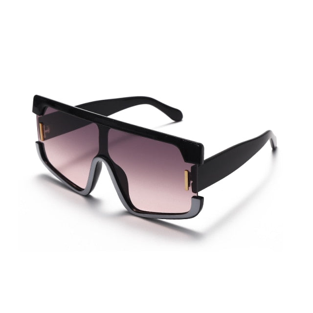 Calanovella One Piece Square Sunglasses Women Men Oversized Vintage