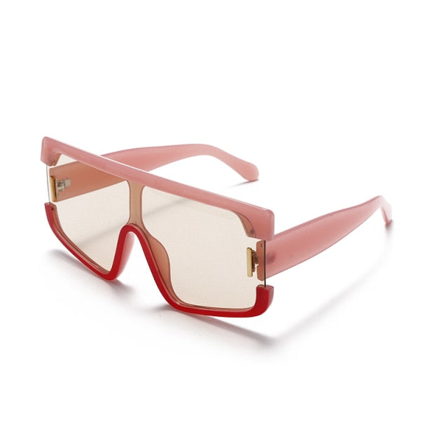 Calanovella One Piece Square Sunglasses Women Men Oversized Vintage