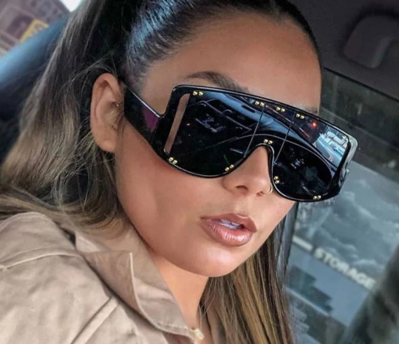 Calanovella Retro Square Sunglasses Women Luxury Brand Designer Vintage Fashion Big Frame Sun Glasses Female Black Shades Oculos De Sol