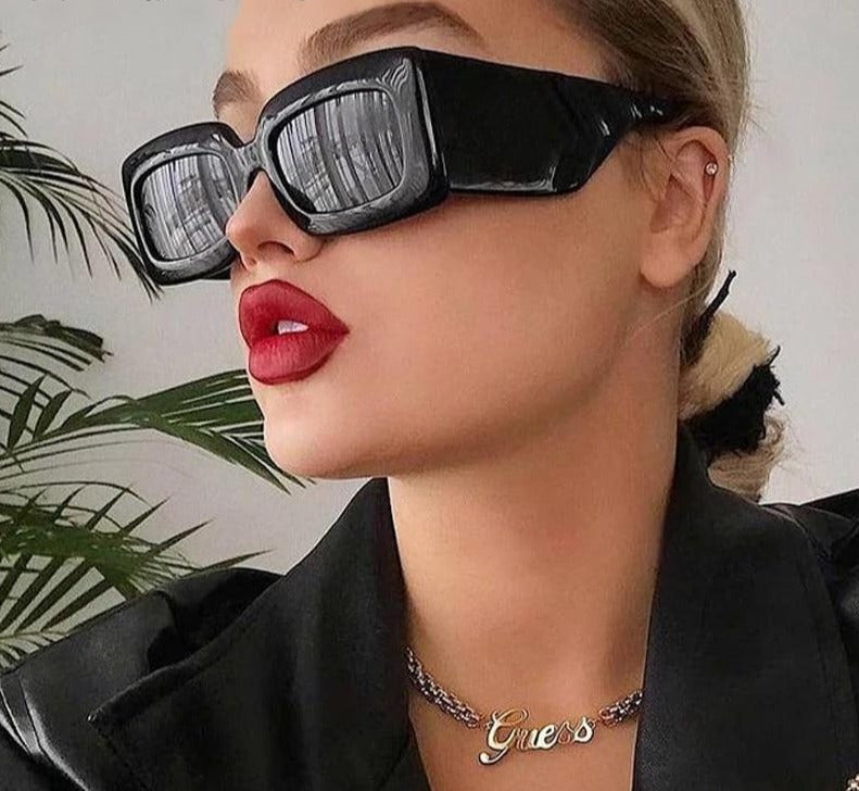 Calanovella Fashion New Square Thick Wide Leg Frame Sunglasses Hip Hop
