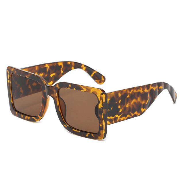 Calanovella Fashion New Square Thick Wide Leg Frame Sunglasses Hip Hop