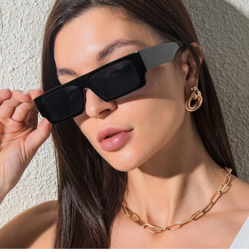 Calanovella Trendy Retro Square Rectangle Sunglasses UV400