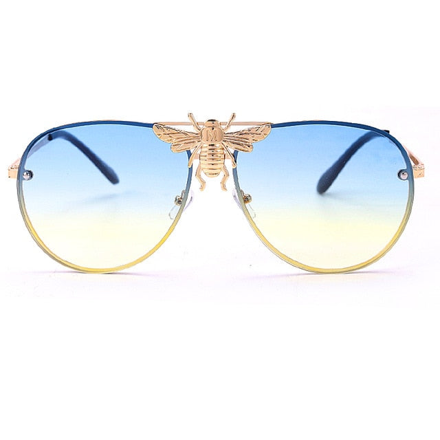 Calanovella Stylish Pilot Bee Sunglasses Vintage Retro UV400