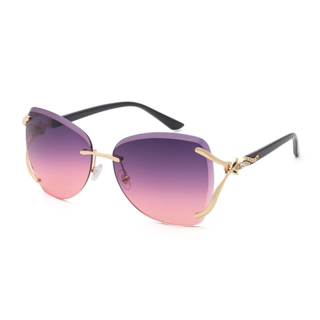 Calanovella Square Rimless Sunglasses Designer Steampunk Eyewear UV400
