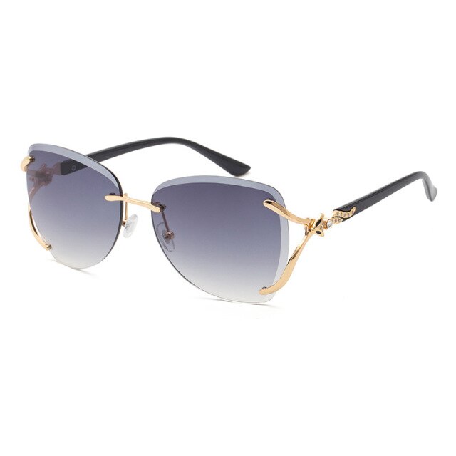 Calanovella Square Rimless Sunglasses Designer Steampunk Eyewear UV400
