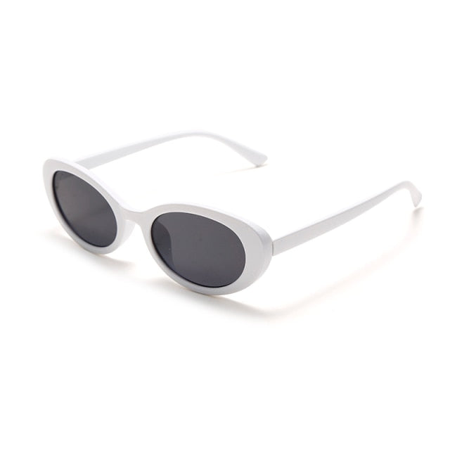 Calanovella New Women's Retro Oval Sunglasses Transparent Gradient Small Frame Fashion Sun Glasses UV400