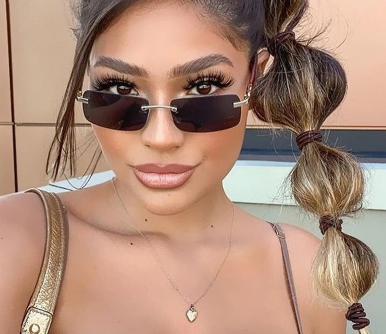 Calanovella Square Rimless Sunglasses Fashion Cutting Men Women Shades