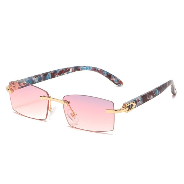Calanovella Square Rimless Sunglasses Fashion Cutting Men Women Shades