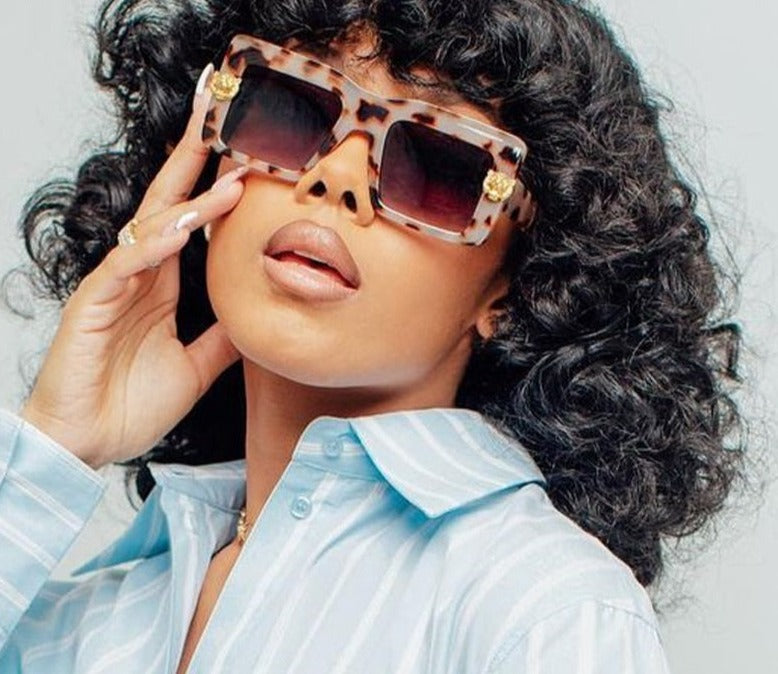 Calanovella Vintage Square Sunglasses Women Men Oversized Shades Glasses Luxury Brand Designer Sun Glasses Eyewear UV400